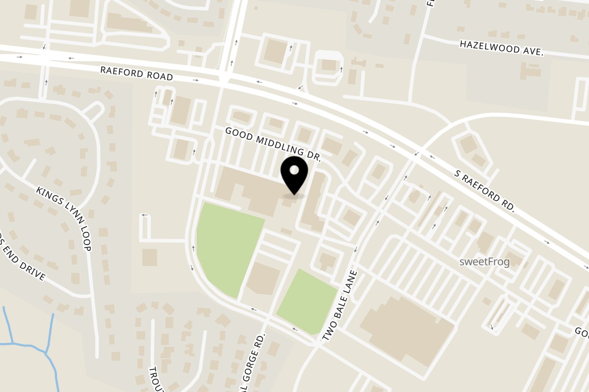 Map showing the location of Caffé OPA on 9527 Cliffdale Rd in Fayetteville